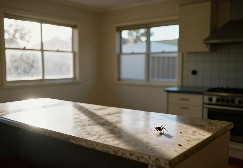 Spider webs in a Cabarita roof void before treatment